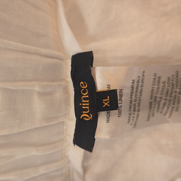 Quince 100% Linen Relaxed Fit High Rise Pants Womens Size XL White - Picture 7 of 8